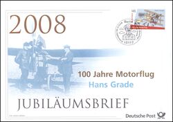 2008  Jubilumsbrief  - 100 Jahre Motorflug in Deutschland