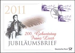 2011  Jubilumsbrief  - 200. Geburtstag von Franz Liszt