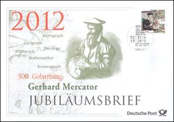2012  Jubilumsbrief  - 500. Geburtstag von Gerhard Mercator