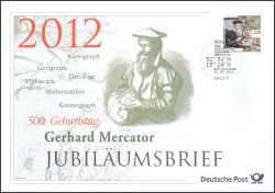 2012  Jubiläumsbrief  - 500. Geburtstag von Gerhard Mercator