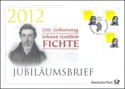 2012  Jubiläumsbrief  - 250. Geburtstag von Johann Gottlieb Fichte