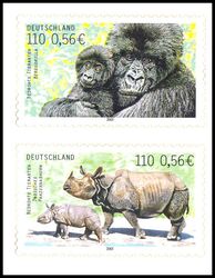 2001  Bedrohte Tierwelt - Berggorilla und Panzernashorn