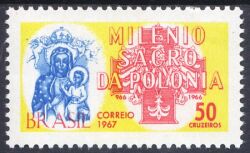 Brasilien 1967  1000. Jahrestag der Christianisierung Polens