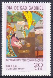 Brasilien 1970  Tag des heiligen Gabriel - Schutzpatron des Fernmeldewesens