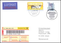 2003  Mischfrankatur per Einschreiben/Rückschein