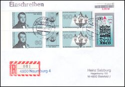 1991  Mischfrankatur auf R-Brief