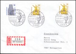 1989  Mischfrankatur auf R-Brief