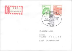 1989  Mischfrankatur auf R-Brief
