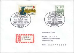 1985  Mischfrankatur auf R-Brief