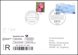 2011  Mischfrankatur auf R-Brief