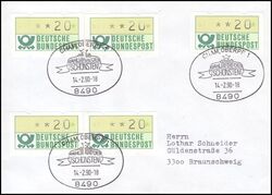 1990  Merfachfrankatur auf Brief