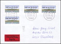 1994  Automatenmarken auf Brief mit Eilzustellung