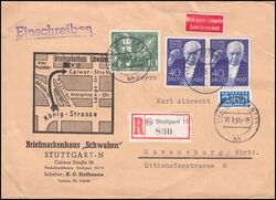 1955  Mischfrankatur auf R-Brief