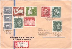 1956  Mischfrankatur auf R-Brief