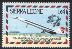 Sierra Leone 1984  UPU Weltpostkongress in Hamburg - Concorde
