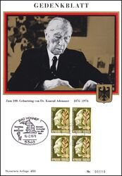 1979  100. Geburtstag von Konrad Adenauer