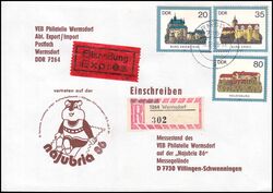 1986  Mischfrankatur auf R-Brief per Eilzustellung