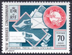 Neue Hebriden 1974  100 Jahre Weltpostverein (UPU)