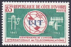 Elfenbeinküste 1965  100 Jahre Internationale Fernmeldeunion (ITU)