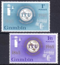 Gambia 1965  100 Jahre Internationale Fernmeldeunion (ITU)