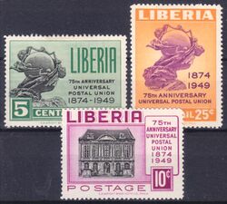 Liberia 1950  75 Jahre Weltpostverein (UPU)