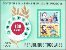 Togo 1976  100 Jahre Telefon