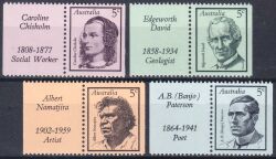 Australien 1968  Freimarken: Persönlichkeiten