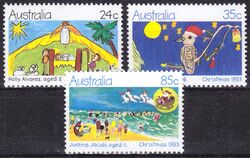Australien 1983  Weihnachten: Kinderzeichnungen