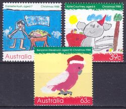 Australien 1988  Weihnachten: Kinderzeichnungen