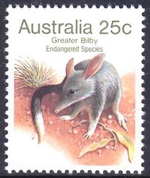 Australien 1981  Bedrohte Tiere: Groer Kaninchen-Nasenbeutler