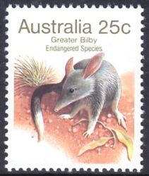 Australien 1981  Bedrohte Tiere: Großer Kaninchen-Nasenbeutler