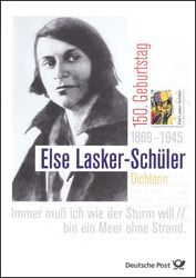 2019  Postamtliches Erinnerungsblatt - Else Lasker-Schler