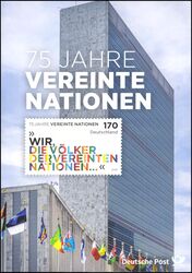 2020  Postamtliches Erinnerungsblatt - 75 Jahre Vereinte Nationen