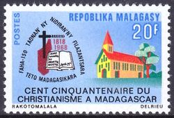 Madagaskar 1968  150. Jahrestag der Christianisierung