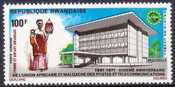 Ruanda 1971  10 Jahre Post- und Fernmeldeunion