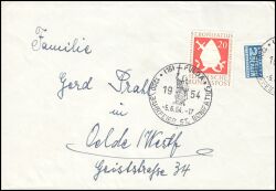 1954  Einzelfrankatur auf Brief als FDC