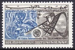 Tunesien 1965  100 Jahre Intern. Fernmeldeunion (ITU)