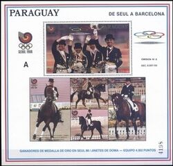 Paraguay 1989  Goldmedaillengewinner der Olympiade in Seoul