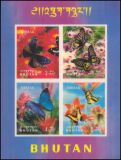 Bhutan 1968  Schmetterlinge aus aller Welt 3-D