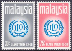 Malaysia 1970  50 Jahre Internationale Arbeitsorganisation (ILO)