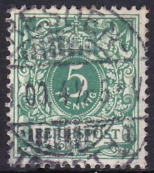 1889  Freimarke: Wertziffer und Krone im Perlenoval