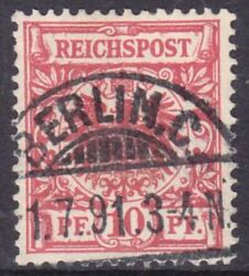 1889  Freimarke: Wertziffer und Adler im Kreis