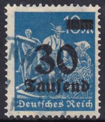 1923  Freimarke mit neuem Wertaufdruck