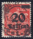 1923  Freimarke mit neuem Wertaufdruck