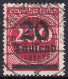 1923  Freimarke mit neuem Wertaufdruck