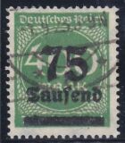 1923  Freimarke mit neuem Wertaufdruck