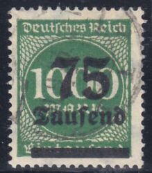 1923  Freimarke mit neuem Wertaufdruck
