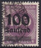 1923  Freimarke mit neuem Wertaufdruck