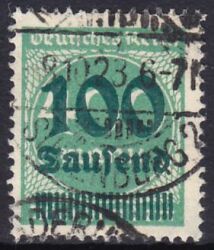 1923  Freimarke mit neuem Wertaufdruck