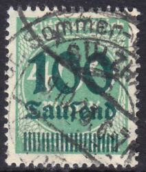1923  Freimarke mit neuem Wertaufdruck